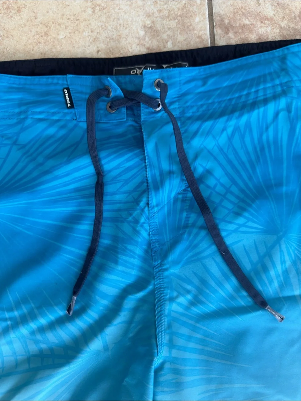 Quiksilver Men's Blue Ombre Palm-Print Board Shorts